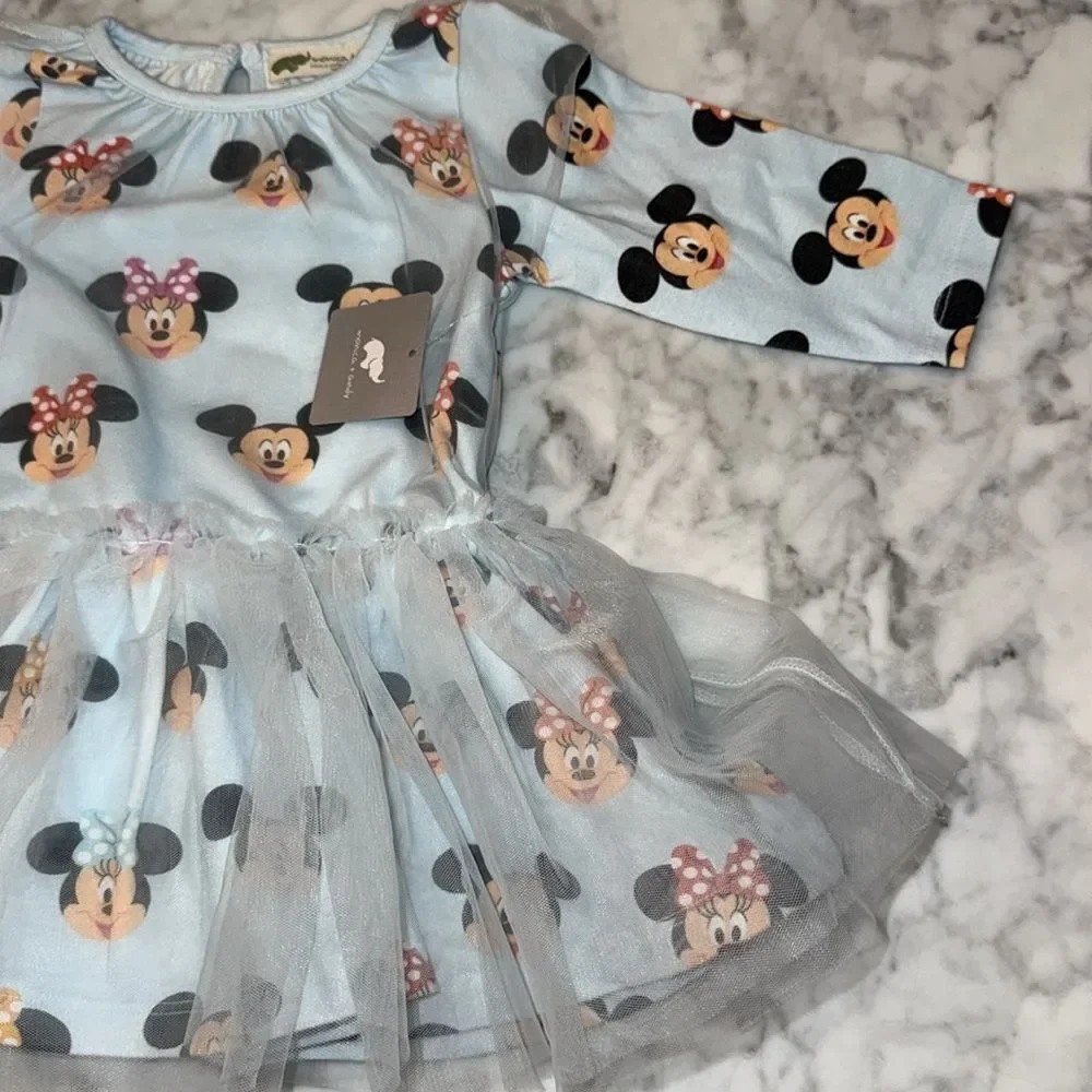 NWT Monica & Andy Disney 100 Collection Blue Baby Dress with Tulle 6/9M - Picture 8 of 11